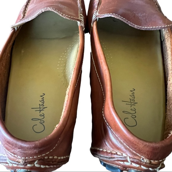 Cole Haan Men Leather Brown Moccasin Driver Slip On Shoe Sz 10 - Picture 7 of 12